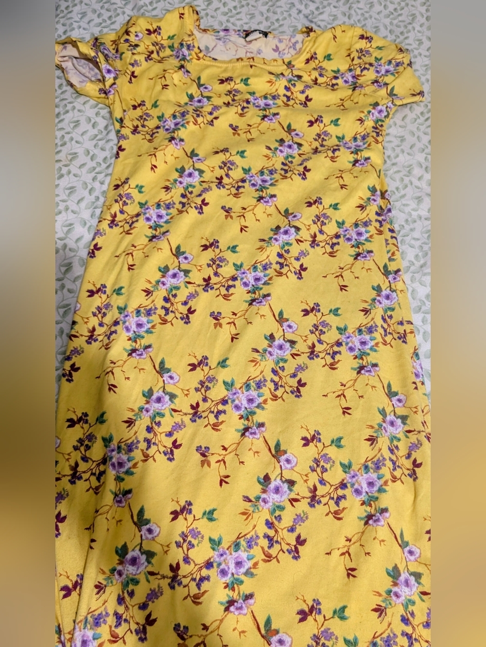 Yellow Floral A-Line Dress - Picture 2 of 2